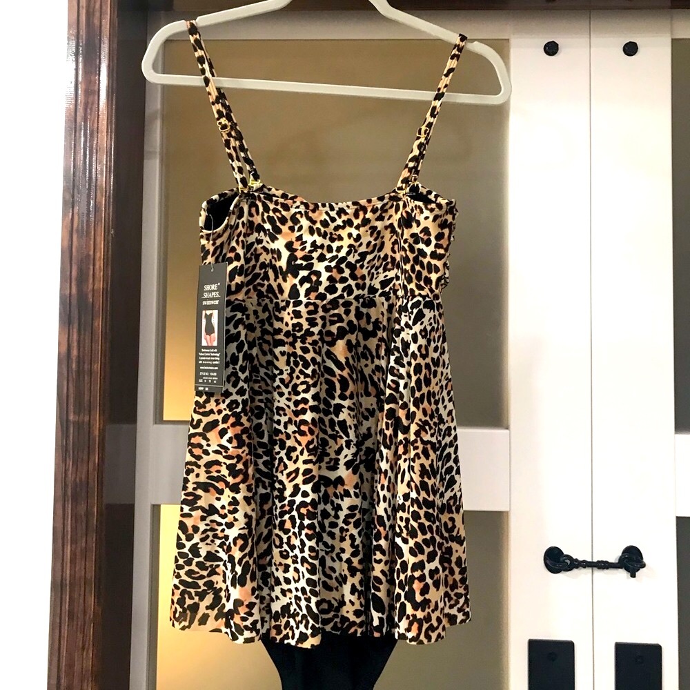 Plus Size Animal print body shaper swimsuit - size 14